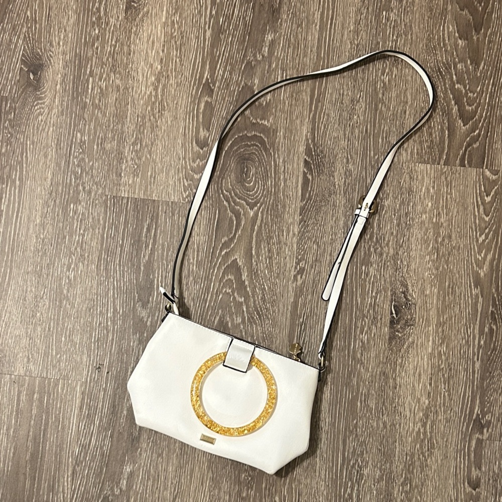 Betsey Johnson White and Gold Crossbody Bag
